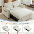 thumbnail image 5 of Lunale Convertible Sofa Bed with USB, 55" Loveseat Sleeper for Living Room, Apt, Beige Velvet, 5 of 10