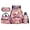 Candy Castle Axolotl, variant on Mint Teal Watercolor Starfish White Stripes Children Backpack Combo, 17 Inch Ocean Coastal Theme School Bag with Thermal Lunch Pack, Pen Case and Drink Bottle Holder