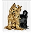 thumbnail image 3 of Ambesonne Yorkie Shower Curtain, Long Haired Domestic Pet, 69"Wx84"L, Mustard Black, 3 of 3