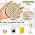 thumbnail image 2 of Yayeee 6 PCS Drink Coasters with Holder Set Woven Absorbent Round Tabletop Hot Pad, Light Brown Pattern, 2 of 7