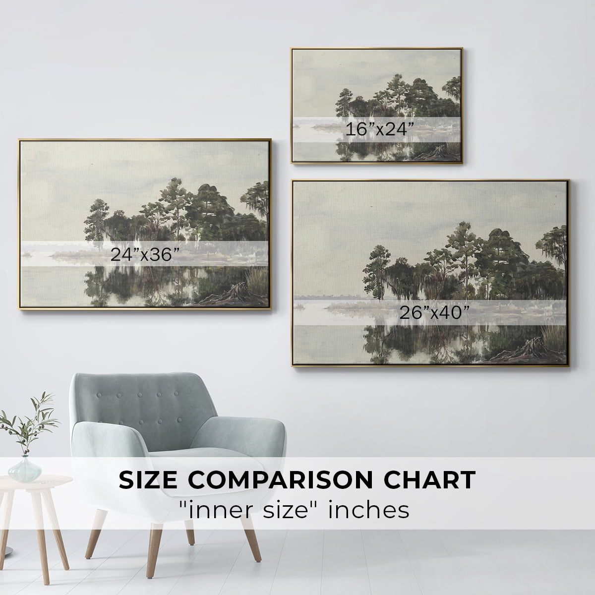 Vintage Landscape-XL By Wexford Home Framed in Gold Wood Gallery Wrapped Canvas 27 in. x 41 in.