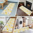 thumbnail image 5 of 2'x6' Rug Runners for Hallways Kitchen, Yellow Flowers Non Slip Entryway Beside Floor Carpet Runner, Farmhouse Watercolor Florals Grey Leaves Laundry Room Bedroom Throw Rugs Mat for Family Pet, 5 of 8