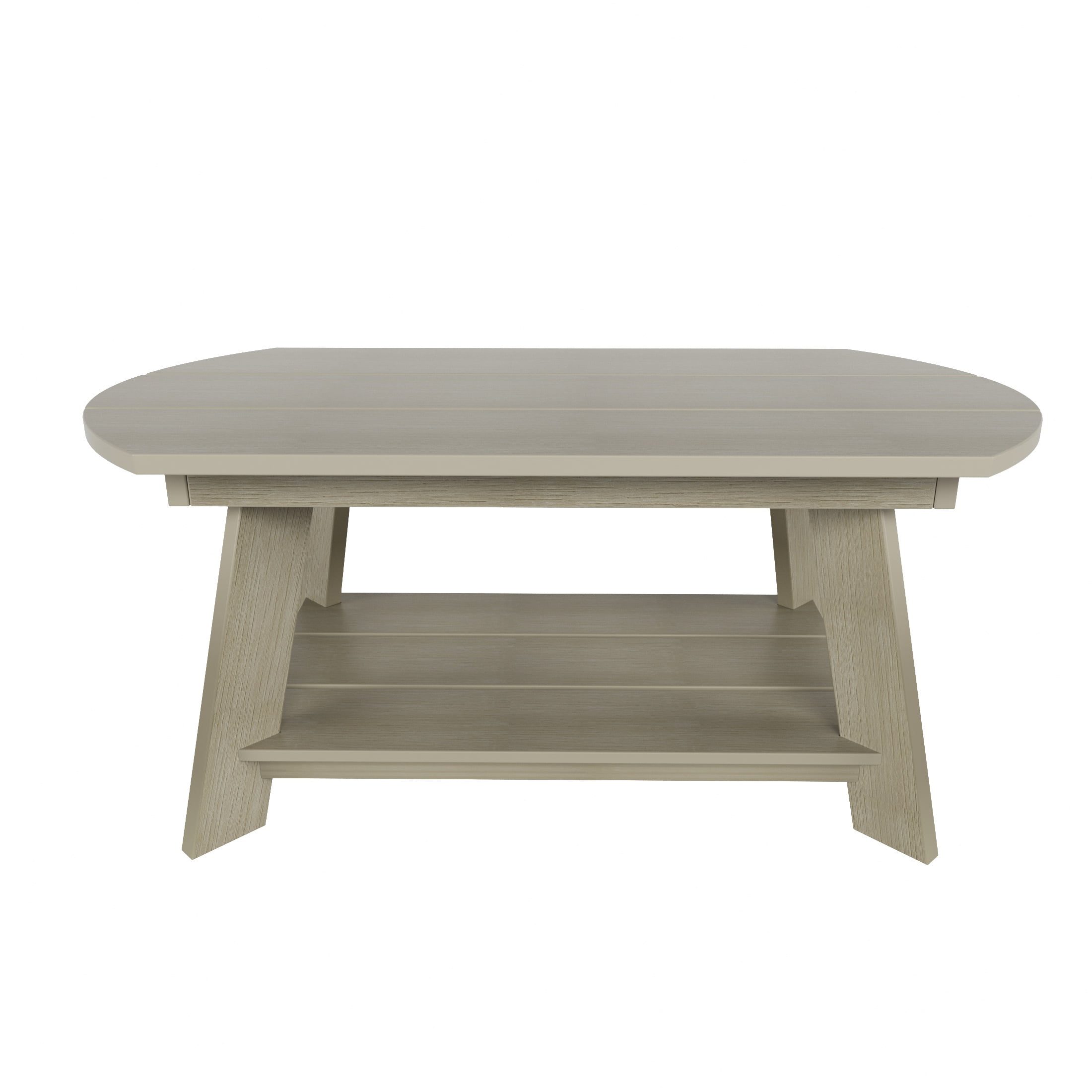 WestinTrends Tuscany Outdoor Coffee Table, Real Wood Like All Weather HIPS 2 Tier Patio Adirondack Coffee Table, Weathered Gray
