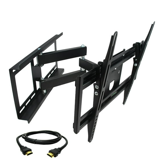 MegaMounts Full Motion Wall Mount with Bubble Level for 26-55 in. Displays with HDMI Cable