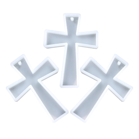 KAKOWELY Cross Resin Molds Silicone for Diy Projects Hobbyists 3Pcs 2.75X2.12X0.28In