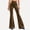 Brown womens pants 06, variant on MMJ Plus Size Flare Pants for Women Flowy Solid Velvet Slim Fit High Waist Stretchy Business Casual Trousers with Pockets Full Length