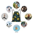thumbnail image 6 of Honeii Sunflowers And Blue Flower Print Drawstring Backpack,Drawstring Bags String Backpack Gym Cinch Sack Backpack Sport Bag Draw-Small, 6 of 6