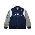 thumbnail image 4 of Men's Mitchell & Ness Navy/Gray New York Yankees Cooperstown Collection Team Origins Satin Full-Snap Jacket, 4 of 7