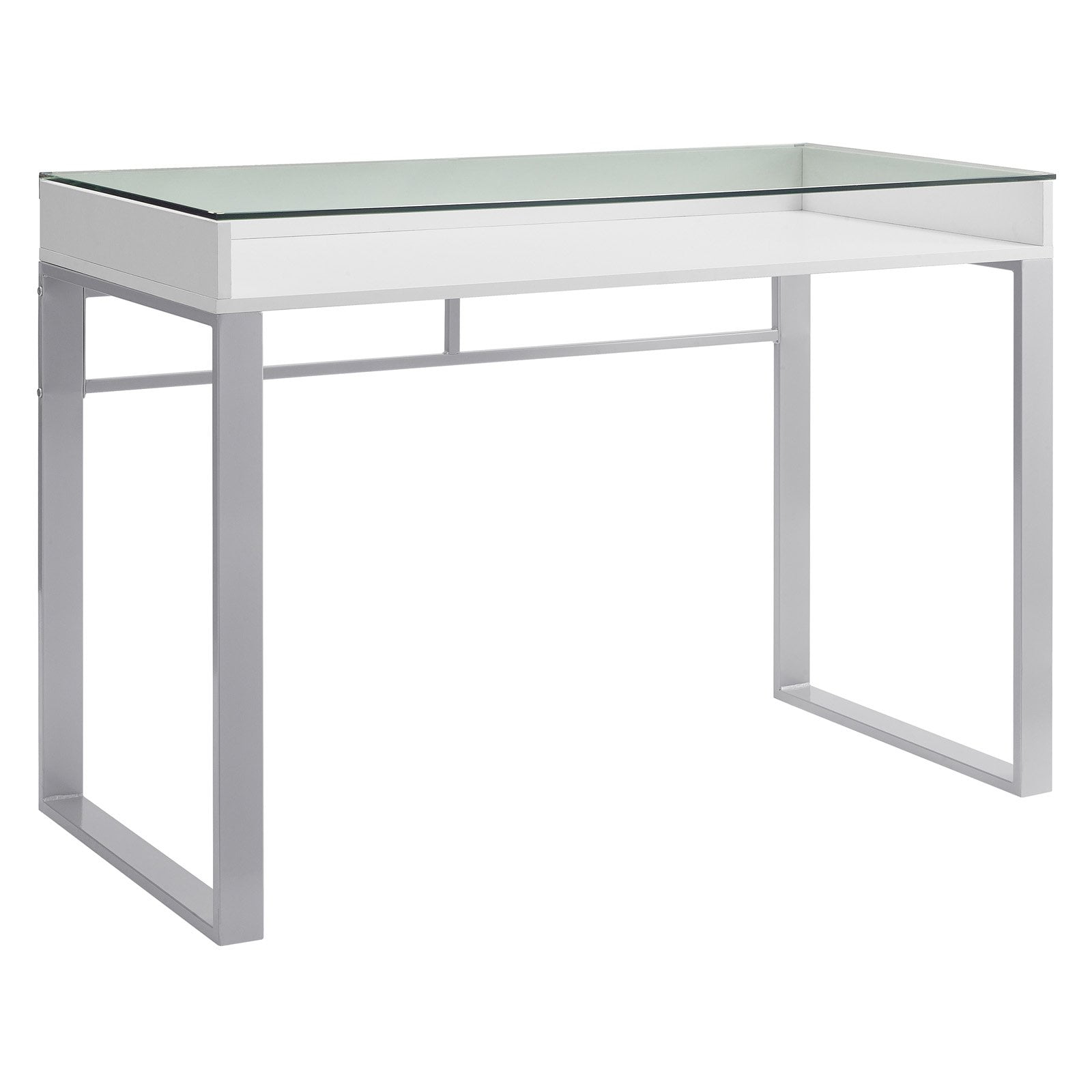Walker Edison 42 In Modern Glass Top Writing Desk