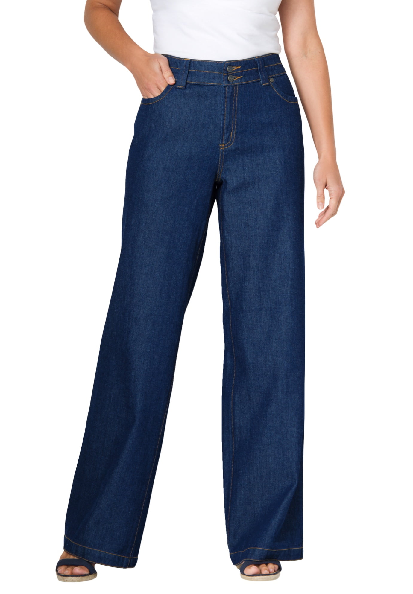 Plus Size Tall Wide Leg Cotton Jean 