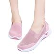 thumbnail image 3 of Womens Mesh Walking Shoes Summer Breathable Soft Arch Support Walking Anti-Skid Sports Slip On Sneakers Shoes (Pink), 3 of 7