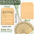 thumbnail image 2 of wqlpp-100 Seed Envelopes, Brown Seed Saving Envelopes, 3.2 x 4.7 Inch Seed Packets for Flower, Vegetable and Fruit Seed Collection and Saving, Kraft Bag Seed Small Envelopes, 2 of 4