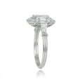 thumbnail image 4 of Bow Jewel 14K White Gold Plated Vintage Engagement Ring - Vintage Jewelry - 1.87 Ct Emerald Cut Lab Created Diamond Ring for Women's - Retro Wedding Ring - Beautiful Special Occasion Rings, 4 of 10