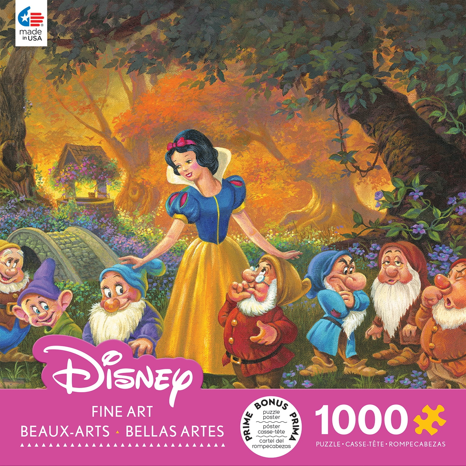 Disney Ceaco Fine Art 1000 Jigsaw Puzzle Among Friends Snow White 7 Dwarfs for sale online 