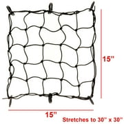 Fuel Helmets 30 in. x 30 in. Max Stretch Cargo Net for ATV, Motorcycle, Boat, Car, Color: Black