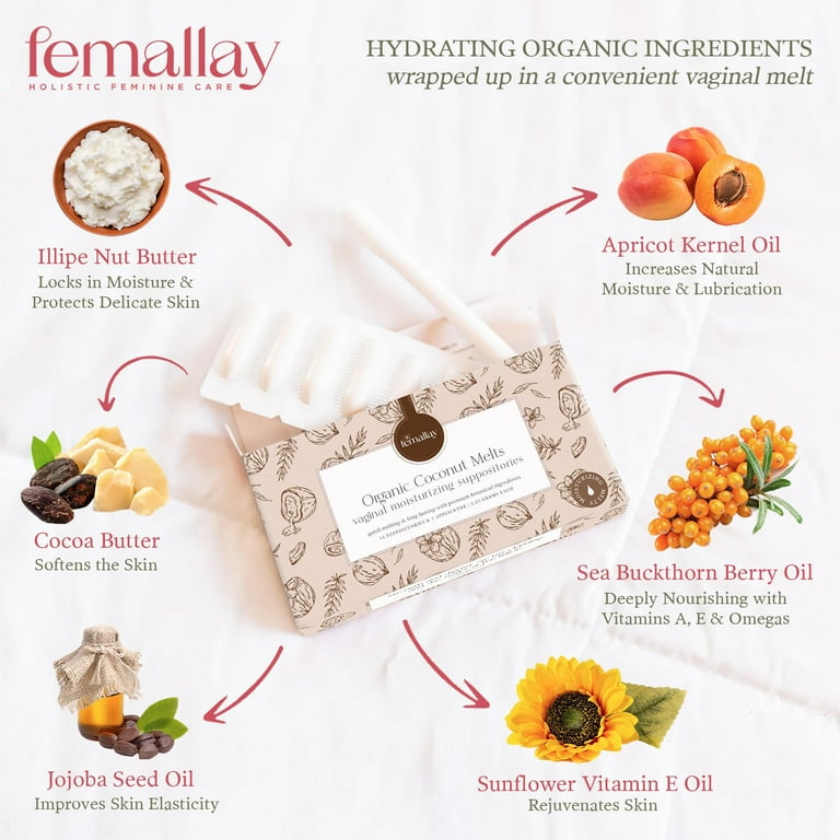 Femallay Organic Vaginal Moisturizing Suppository Melts