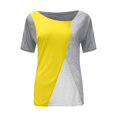 thumbnail image 4 of Blusa de manga corta con cuello en V para mujer, cómoda, informal, de manga corta Pompotops hkajfhjk465746, 4 of 5