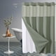 thumbnail image 3 of Cortina de ducha, cortinas opacas con diseño de estrella, lisa, doble anilla grande, reversible, para baños, de poliéster resistente., 3 of 6