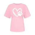 thumbnail image 2 of Pisexur Hauts pour Femmes T-Shirt Graphique de la Saint-Valentin - Col Rond Manches Courtes Imprimé Rose,P, 2 of 5