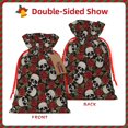 thumbnail image 2 of Fuzoiu Red Rose Skull Print Christmas Gift Bag,Burlap Gift Bag with Drawstring Closure & Hang Tag,Perfect for Holidays, Birthdays, and Special Occasions-Small, 2 of 7