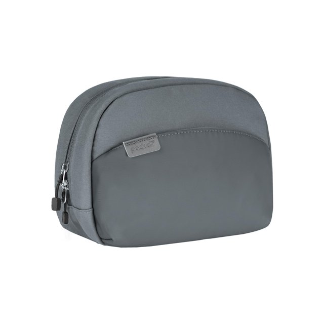 Paquete de neceseres de viaje con varios compartimentos, color gris antracita
