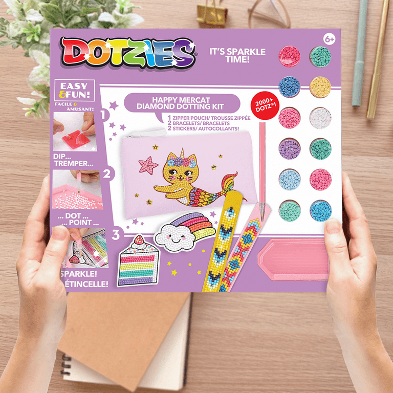 EZCRA Easy Arts And Crafts For Kids - Fun Gem Sticker Kit - 8 Unicorn