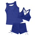 thumbnail image 4 of DHFJKG Womens Swimsuits 3 Piece Tankini Sets Criss Cross Bathing Suit With Shorts Mesh Sleeveless Cover Up Trendy Beachwear, 4 of 8
