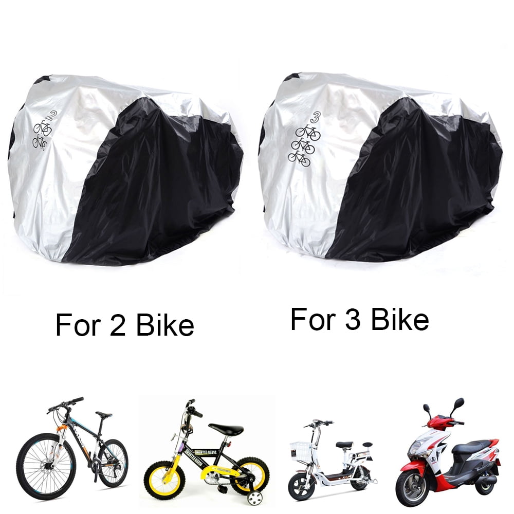 XL Waterproof Outdoor Bicycle Cover Oxford Fabric Storage Rain Sun UV Dust Wind Proof Motorcycle Covers for Mountain Road Electric Bike Tricycle Cruiser GES Bike Cover for 2 or 3 Bikes