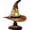 Yellow, variant on Stained Glass Witch hat lamp, Gothic Mystic Room Decor Handcrafted Ceramic Phantom Figurine, USB Rechargeable LED Glowing Lantern for Haunted, Tabletop Night Light Gift (Multicolored, Large)