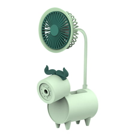 

Portable Fan Fans Small Personal Fan Fun Fan Student Pen Holder Fan Pencil Sharpener Fan Multi-function Fan Cartoon Usb Green