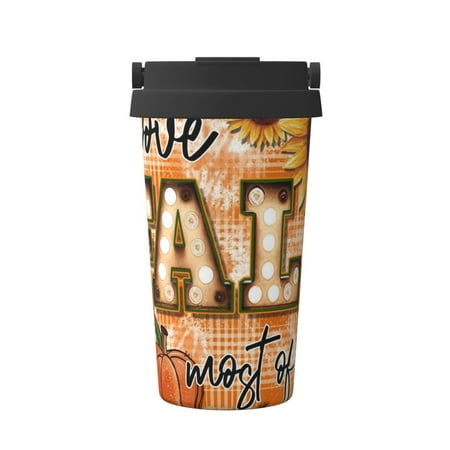 

Tebeau I Love Fall Most Of All Print Travel Coffee Mug Insulated Coffee Cup with Leakproof Lid Coffee Tumbler Reusable Coffee Cups with Seal Lid