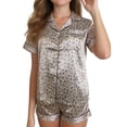 thumbnail image 1 of HITIME Pijama de Satín para Mujer Talla L, Conjunto de Short y Playera de Verano, Tela de Lujo Suave y Transpirable, Ideal para Dormir o Lounge, 1 of 10