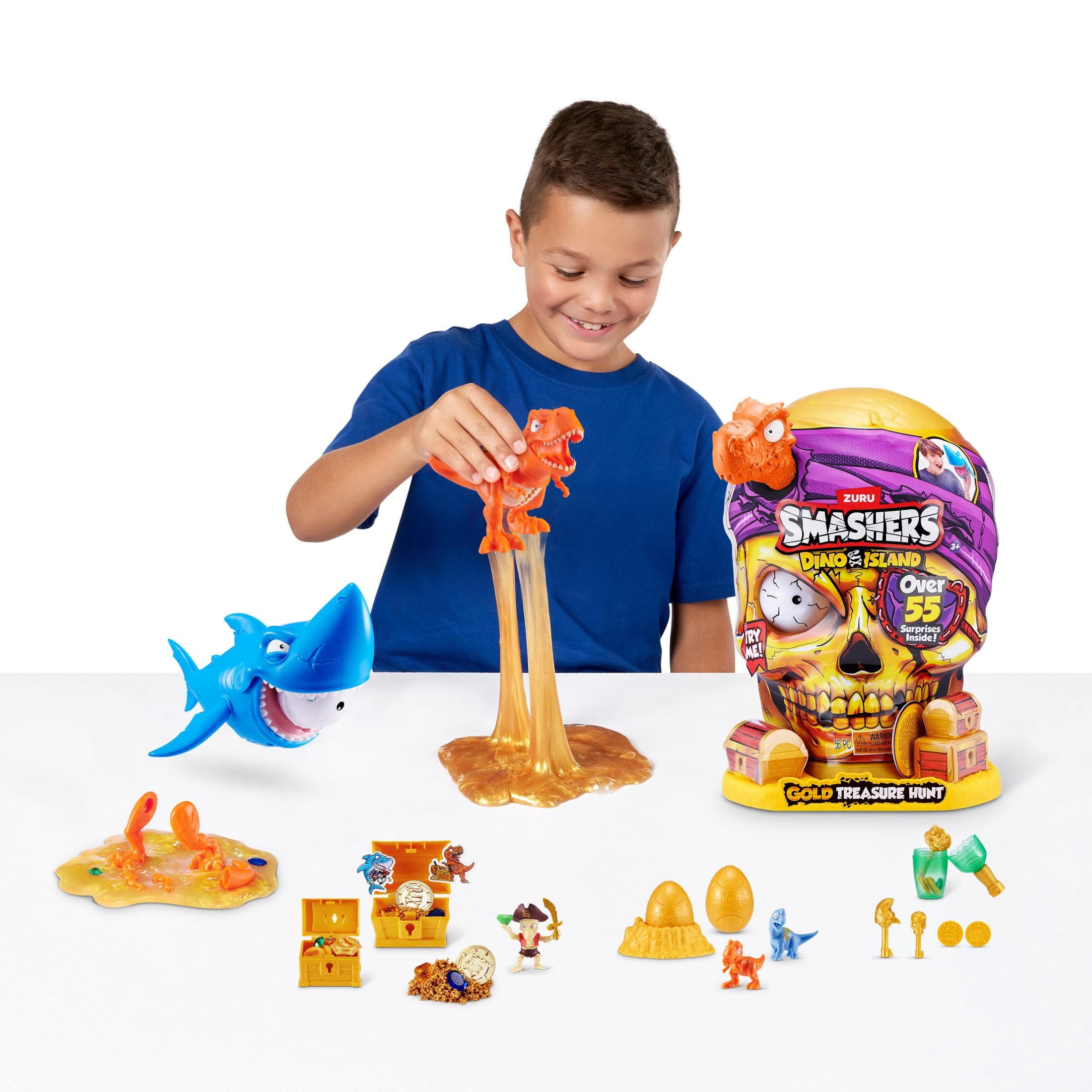 Smashers Dino Island Gold Treasure Hunt by ZURU, Treasure Hunt Themed Toy, Interactive Toy, Collectible Toy for Kids and Teens, 55+ Surprises
