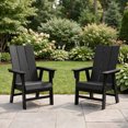 thumbnail image 3 of WestinTrends Ashore Outdoor Patio HDPE Plastic Modern Adirondack Dining Chairs (Set of 2), Black, 3 of 17