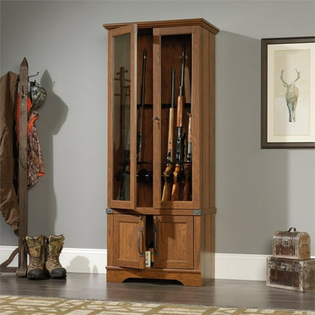 Sauder Carson Forge Gun Display Cabinet In Washington Cherry