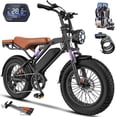 thumbnail image 2 of Rexei Yeki 1500W Off-Road Electric Bike for Adults, 48V 18AH Removable Battery, 20" Fat Tire Ebike with Passenger Seat, 5-Speed Transmission, Dual Disc Brakes & Spring Suspension, 2 of 10