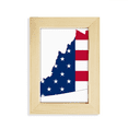 thumbnail image 1 of Virginia USA mapa estrellas rayas bandera forma Escritorio de madera Arte Pintura 5x7 pulgadas marco de foto foto, 1 of 4