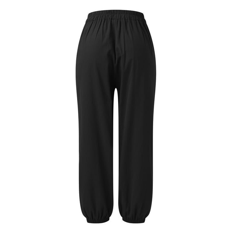 HUPOM Straight Leg Sweatpants For Women Pants For Women Legging Low Waist  Rise Full Slim Bootcut Black XL