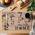 thumbnail image 2 of Sweet Home Placemats Set of 4, Western Stars Bird Houses Brown Wooden Grain Placemats for Dining Table, Place Mats for Kitchen Tabletop, Waterproof Wipeable Dining Table Mats Set, 2 of 9