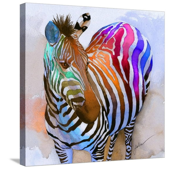 Art.com Zebra Dreams Stretched Canvas Print Wall Art by Galen Hazelhofer, 24" x 24"