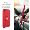 thumbnail image 3 of Case for iPhone 7 Plus iPhone 8 Plus, Slim Liquid Silicone Phone Case with 360 Rotatable Ring Holder Kickstand Fashion Hand Strap with Magnetic Car Mount Shockproof TPU Bumper Cover - Red, 3 of 16