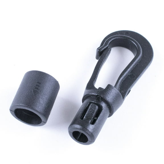 Paracord Planet Black Bungee Cord End Hooks – Choose from packs of 5, 10, or 20 – Use with 1/8" Shock Cord, Bungee Cord, Resistance Banks