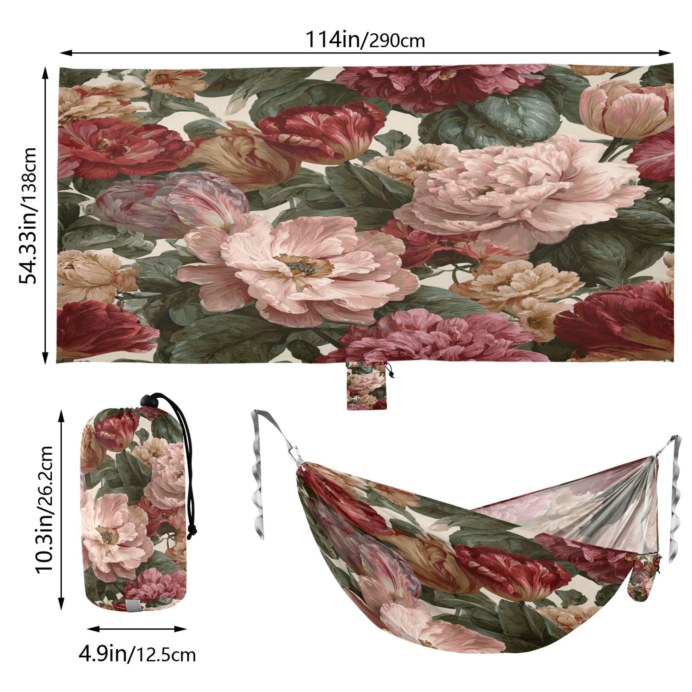 Hammock Camping Hammock Nylon Portable Hammock Travel Camping Hammock Retro Flowers
