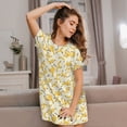 thumbnail image 3 of Naloa Banana Print Women Nightgowns,Womens Loungewear,Short Sleeve Sleepwear,Comfy Ladies Nightdress, 3 of 6