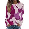 thumbnail image 2 of Tops for Women Trendy Viikei Womens Tops Clearance under $5,Sweatshirts for Women Loose Fit,Women's Valentine's Day Printed Long Sleeved Round Neck Top/shirt Multicolor M, 2 of 5