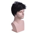 thumbnail image 3 of Peluca sintética para hombres, peluca corta y rizada negra Peluca corta negra para hombres Peluca corta y rizada para hombres Probada y confiable, 3 of 8