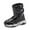 Black, variant on Girls Mid Calf Boots Outdoor Cold Weather Footwear With Thick Insulation Maximum Comfort Silver 3.5-4 Years