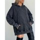 thumbnail image 4 of Sudadera con Capucha Vintage de Gran Tamaño para Mujer, de Algodón, Holgada, con Capucha, Estilo Jersey con Lavado Ácido A . Negro Lavado XXL, 4 of 10