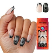 KISS imPRESS Halloween Press On Nails, ‘Bad Idea right’, Black, Medium Coffin, 30 Count