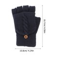 thumbnail image 4 of 1 par de guantes sin dedos para mujer, cálidos, de punto, con solapa y medio dedo., 4 of 4